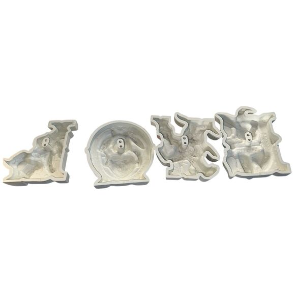 Homco Burwood Wall Plaques Set Bunnies Vintage Nursery Wall Decor 1970s Plastic - Picture 10 of 11